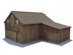low poly wild west barn 3D Model