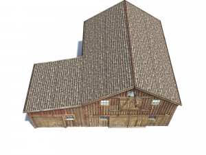 low poly wild west barn 3D Model