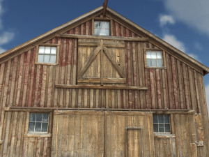 low poly wild west barn 3D Model
