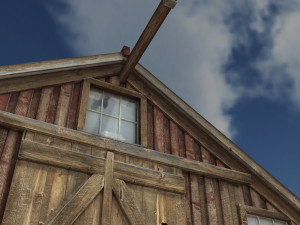 low poly wild west barn 3D Model