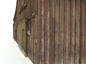 low poly wild west barn 3D Model