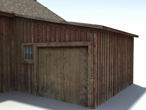 low poly wild west barn 3D Model