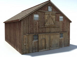 low poly wild west barn 3D Model