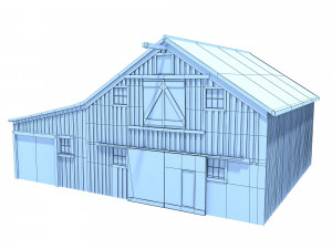 low poly wild west barn 3D Model