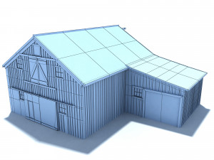 low poly wild west barn 3D Model
