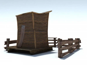 low poly wild west toilet 3D Model