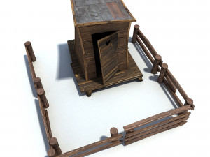 low poly wild west toilet 3D Модель