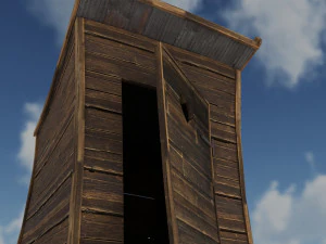 low poly wild west toilet 3D Model