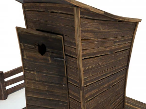 low poly wild west toilet 3D Model