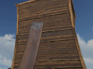 low poly wild west toilet 3D Model