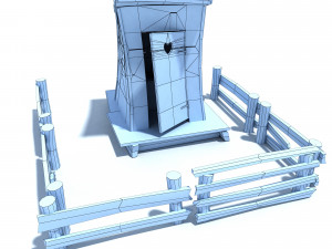 low poly wild west toilet 3D Модель