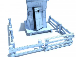 low poly wild west toilet 3D Model