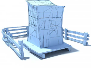 low poly wild west toilet 3D Model