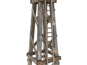low poly wild west wind mill 3D Model