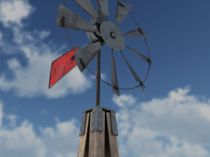 low poly wild west wind mill 3D Модель