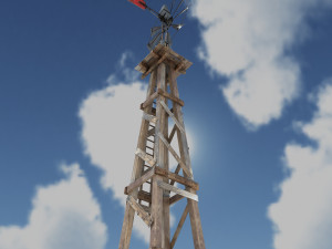 low poly wild west wind mill 3D Модель