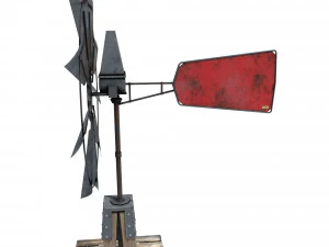 low poly wild west wind mill 3D Model