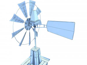 low poly wild west wind mill 3D Model