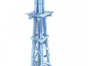 low poly wild west wind mill 3D Model