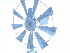 low poly wild west wind mill 3D Model