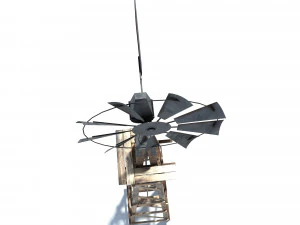 low poly wild west wind mill 3D Model