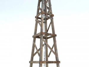 low poly wild west wind mill 3D Model