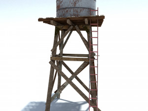 low poly wild west water tank 3D मॉडल
