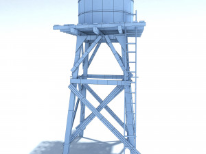 low poly wild west water tank 3D मॉडल
