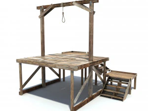 low poly wild west gallow 3D Model