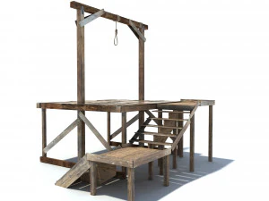 low poly wild west gallow 3D Model
