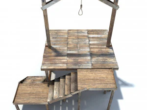 low poly wild west gallow 3D Model