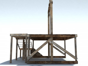 low poly wild west gallow 3D 模型