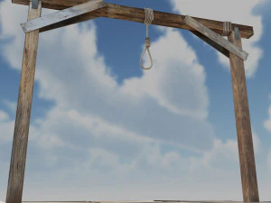low poly wild west gallow 3D Model
