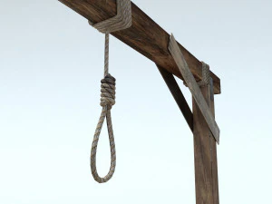 low poly wild west gallow 3D Model