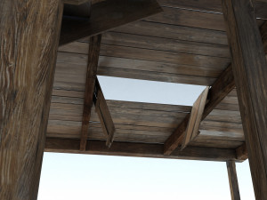 low poly wild west gallow 3D 模型