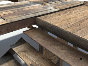 low poly wild west gallow 3D 模型