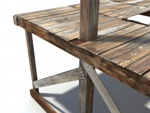 low poly wild west gallow 3D 模型