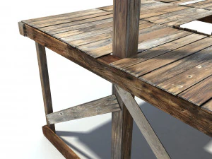 low poly wild west gallow 3D Model