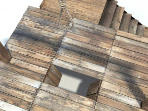 low poly wild west gallow 3D Model