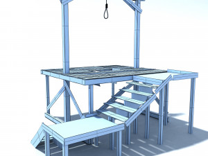 low poly wild west gallow 3D 模型