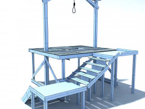 low poly wild west gallow 3D Model