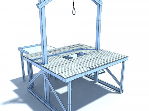 low poly wild west gallow 3D 模型