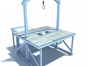 low poly wild west gallow 3D Model