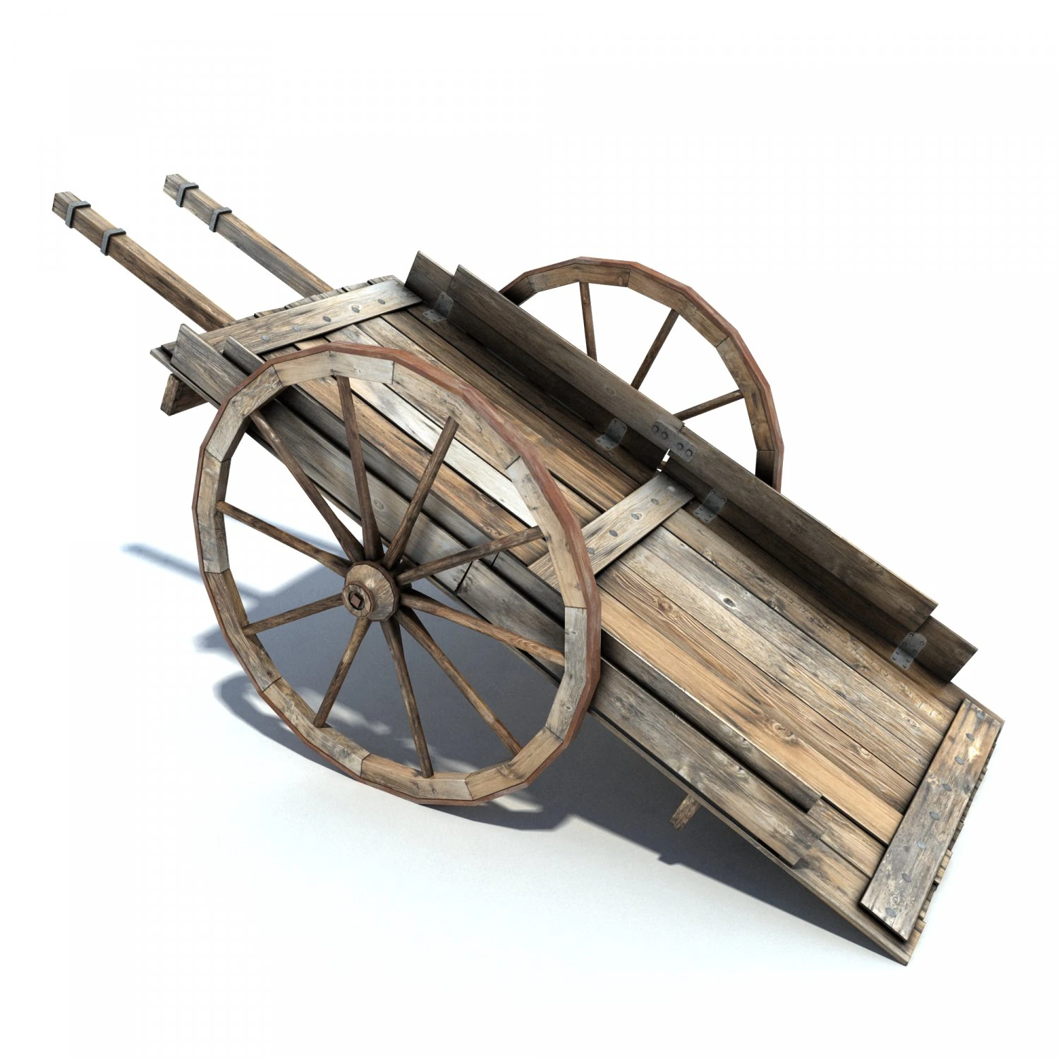 low poly wild west cart 3D Model .c4d .max .obj .3ds .fbx .stl .blend 