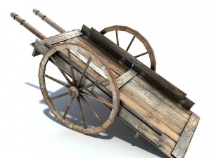 carrello low poly del selvaggio west Modello 3D