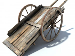 low poly wild west cart 3D Model