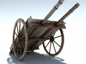 low poly wild west cart 3D Model