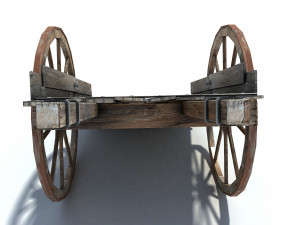 low poly wild west cart Modèle 3D