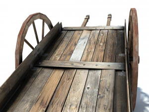 low poly wild west cart 3D Model