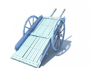 low poly wild west cart Modèle 3D